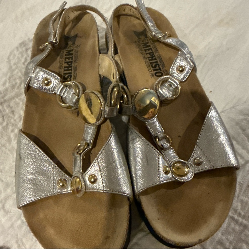 Mephisto Women's Metallic Silver Sandals